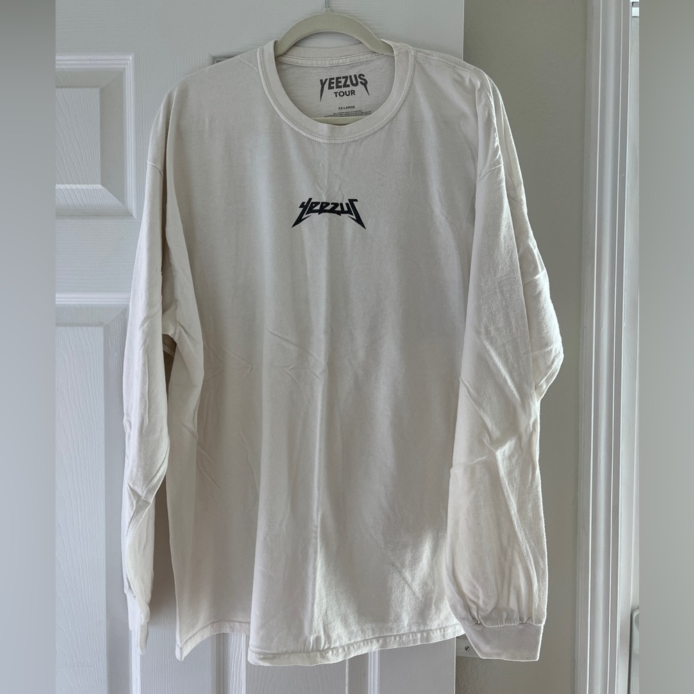 2015 Kanye West Yeezus Tour Adult White Long Sleeve Shirt XXL Los Angeles